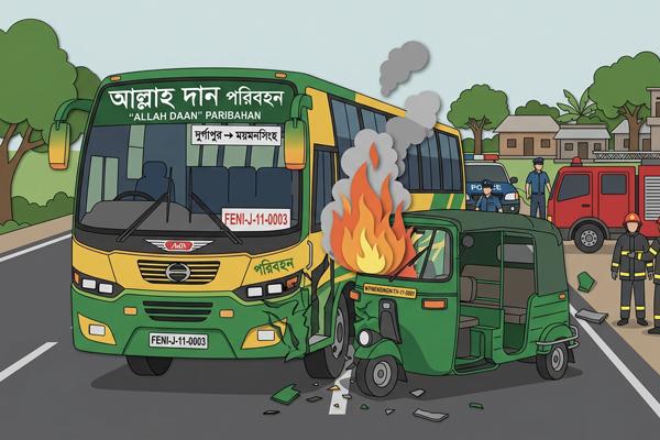 পূর্বধলায় বাস-সিএনজি সংঘর্ষে নিহত ২, আহত ৩